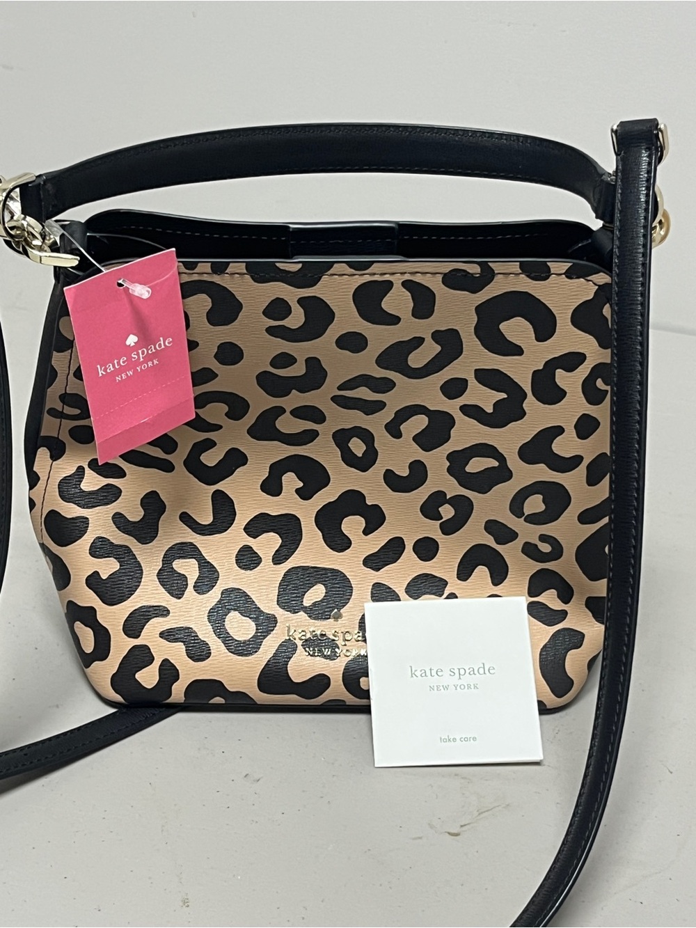 NWT kate spade Leopard-Print Crossbody in Tan and Black